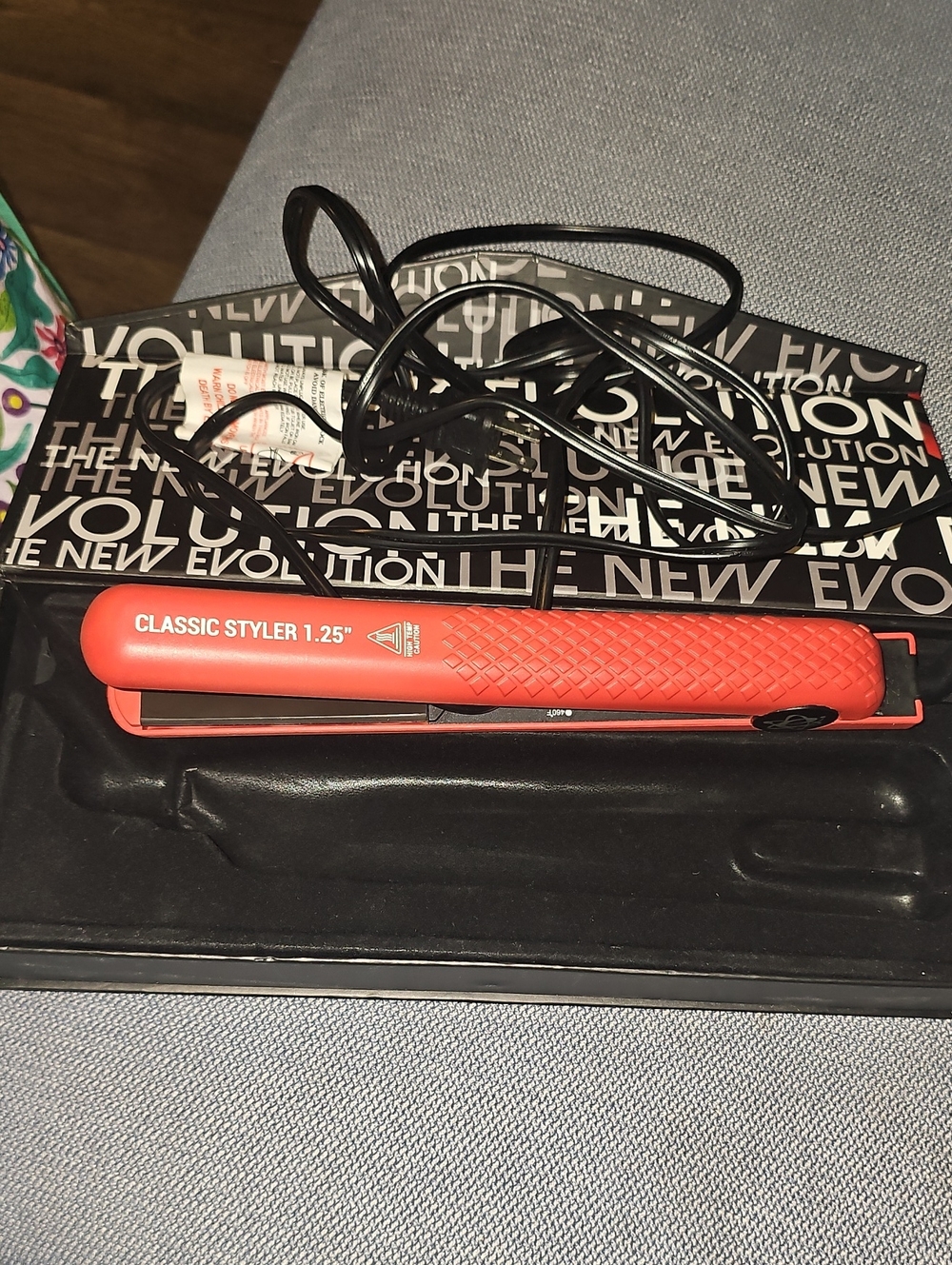 Evalectric Classic Styler 1.25" Red Hair Straightener Flat Iron Ceramic Electric